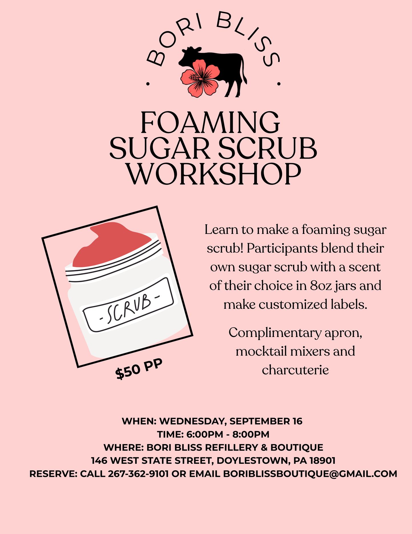 Foaming Sugar Scrub Workshop 9/16