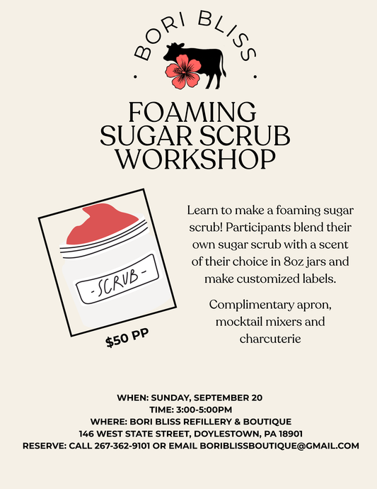 Foaming Sugar Scrub Workshop 9/20